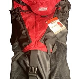 Coleman Etesian Aluminum Frame Red & Black Hiking Backpack NWT